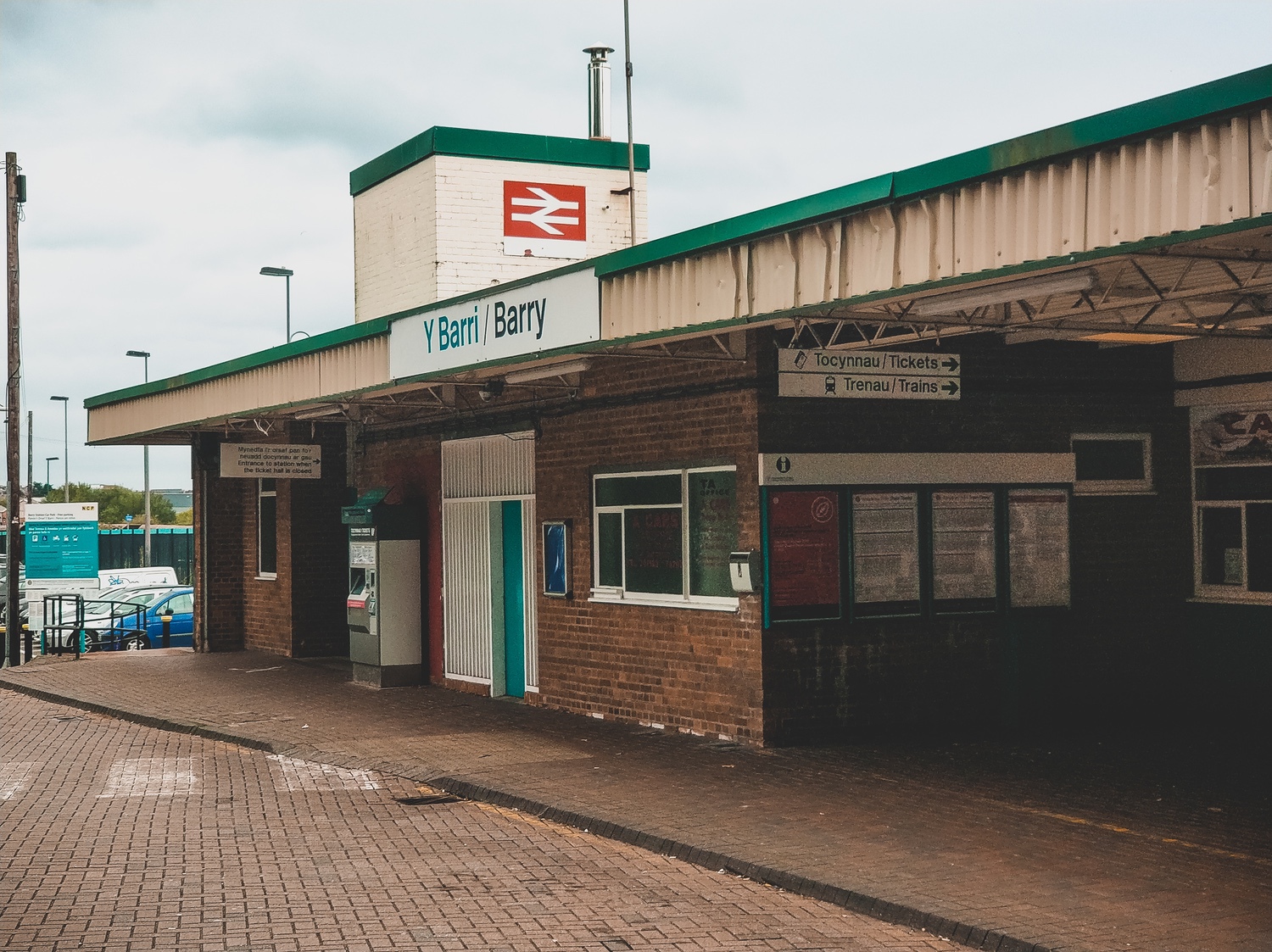 The outside of Barry station