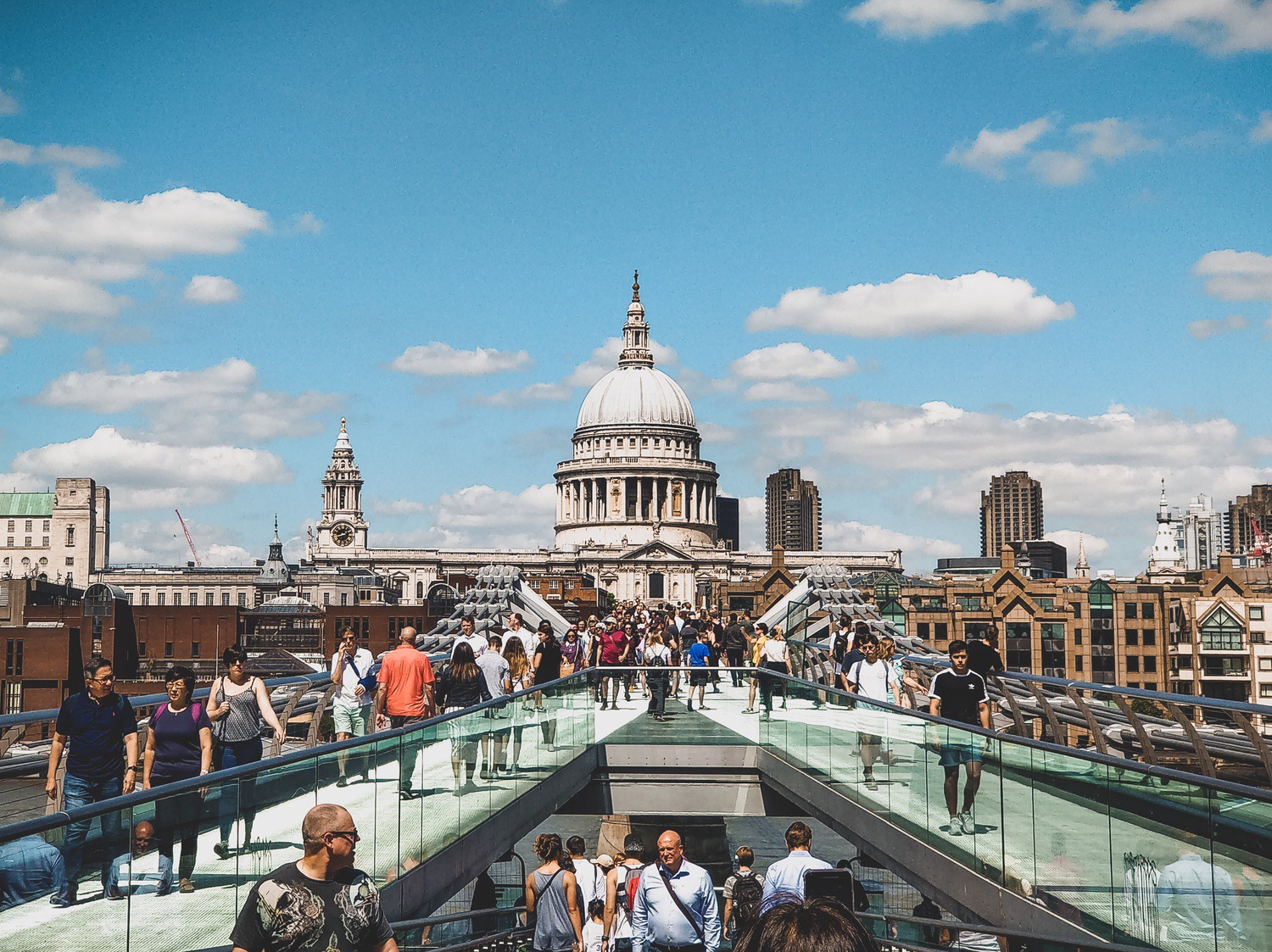 The millenium bridge looking over to St. Pauls.