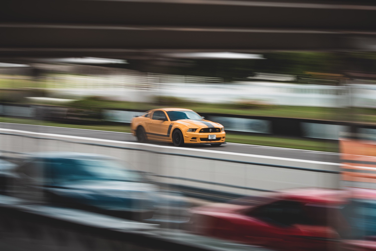 A more modern mustang out on track