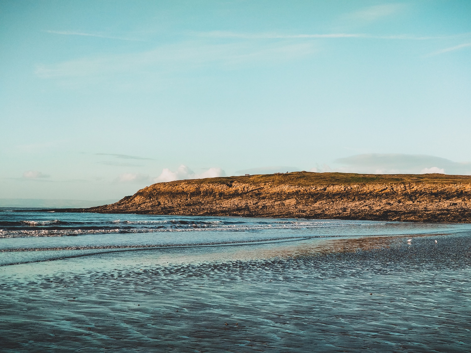 The headland, peppered with dog walkers