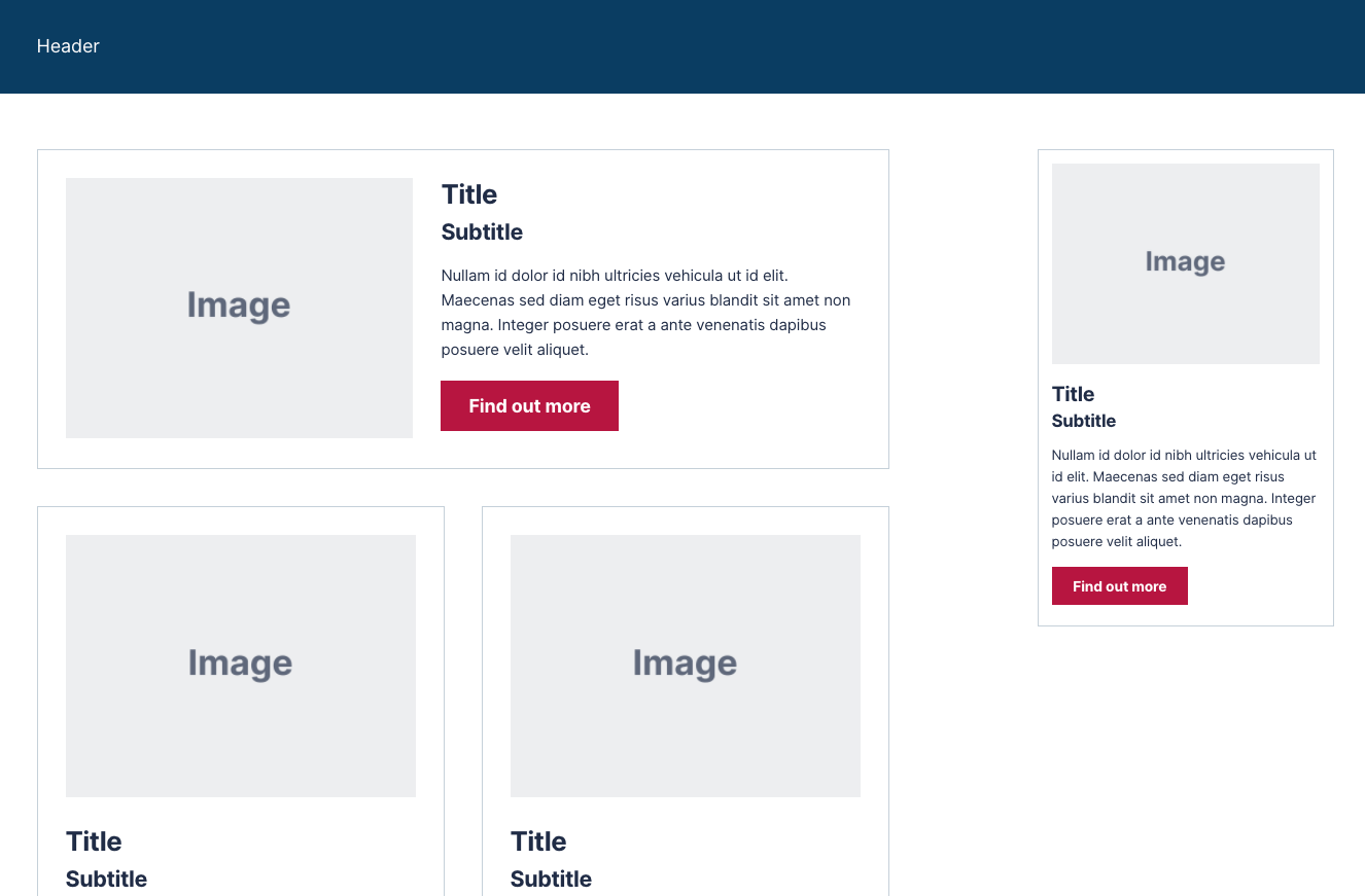 The sidebar components scaled down