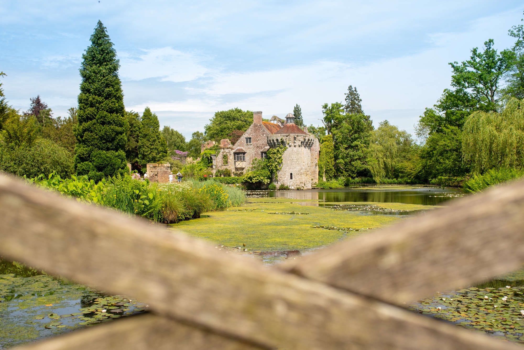 The castle through a fence