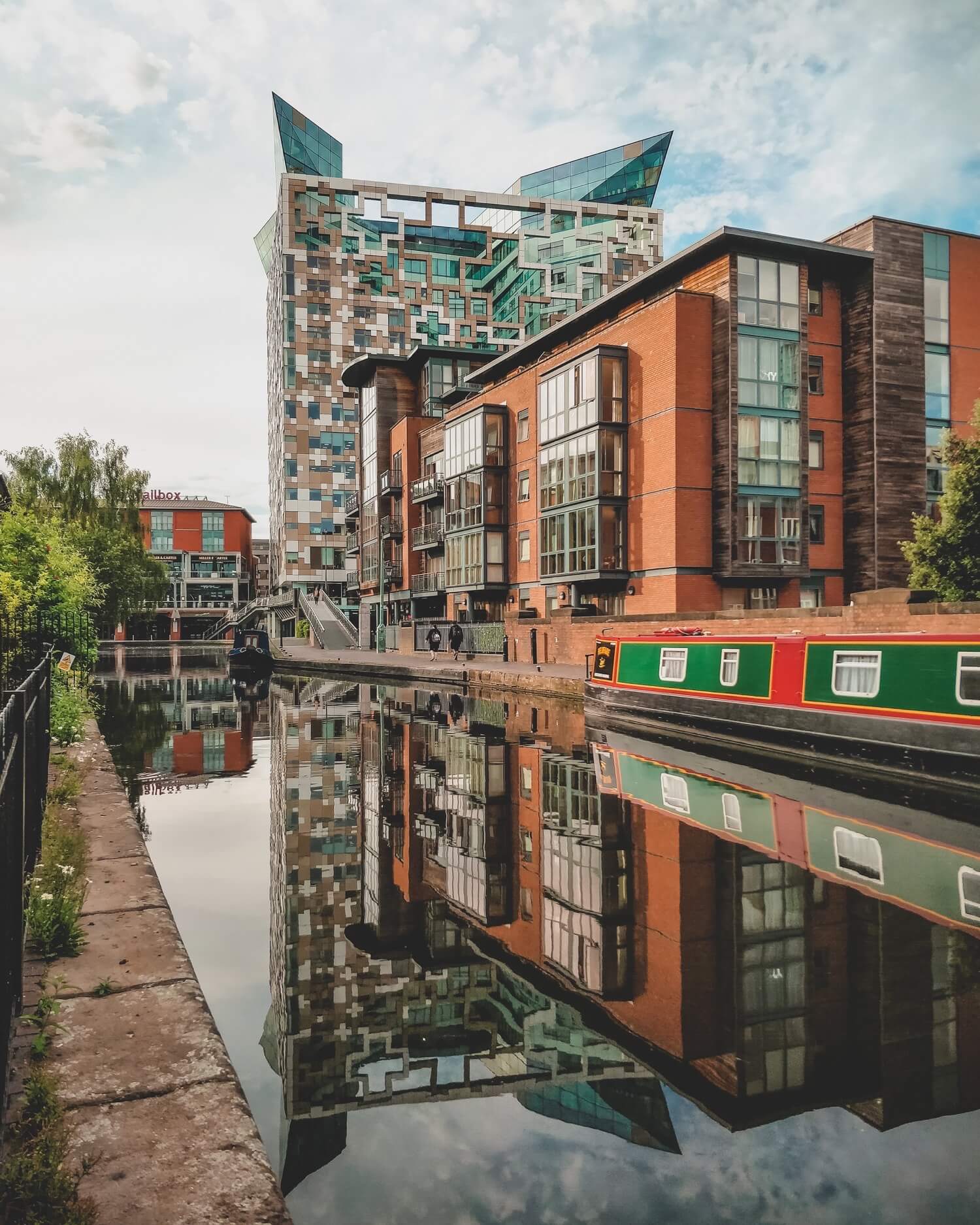 The ‘cube’ building in Birmingham, looking over the canal next to my hotel.