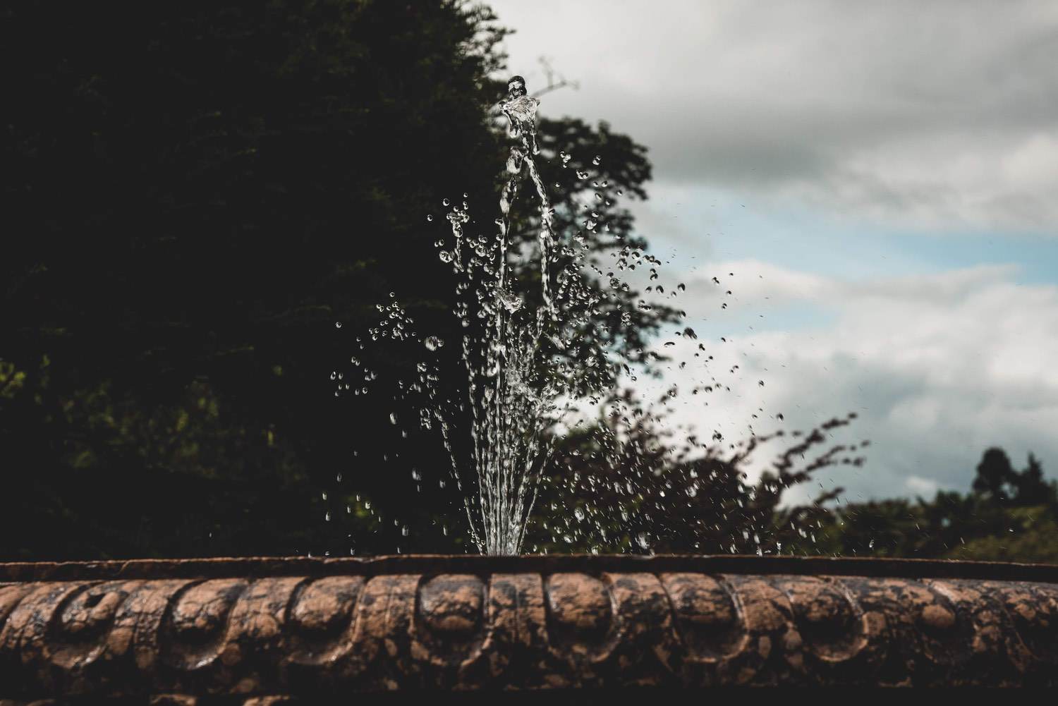 Water fountain frozen in mid air