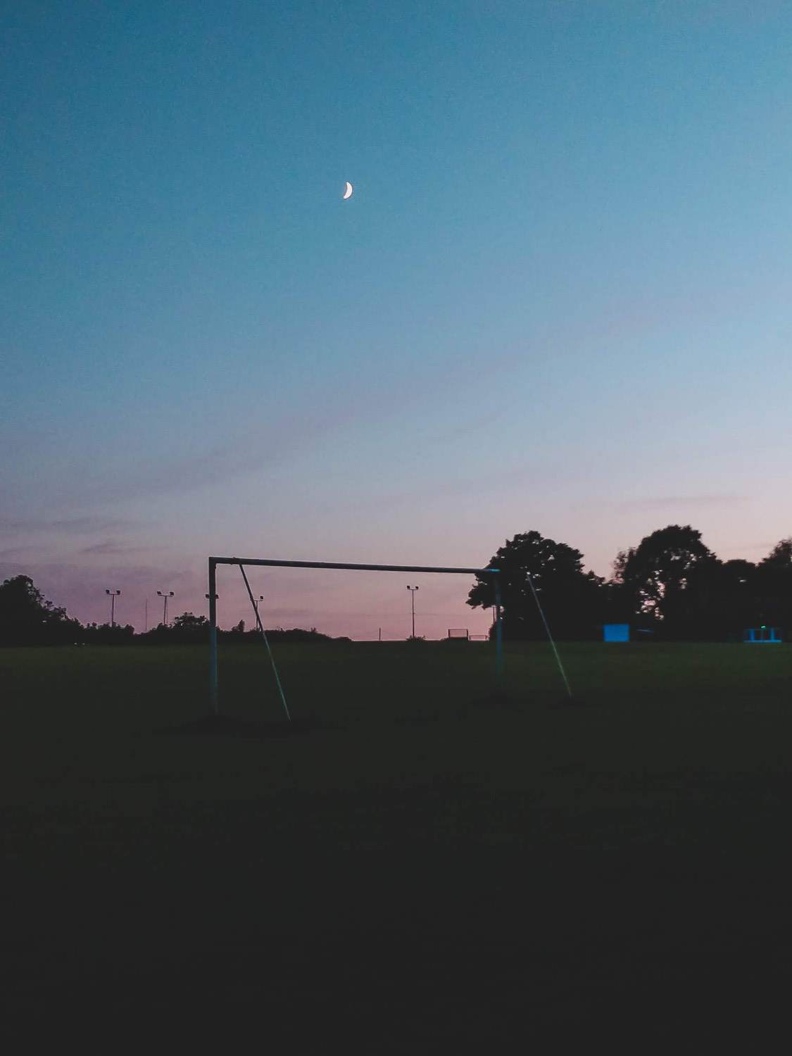 The last glimpse of sunlight over Newick recreation ground